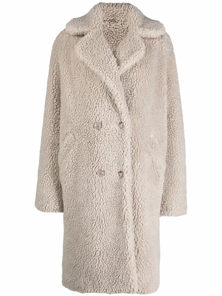  Philipp Plein Teddy Bear Oversized Cocoon Coat - Neutrals 