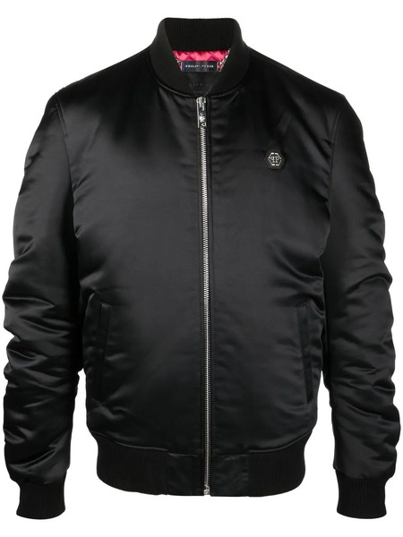  Philipp Plein Teddy Bear Print Bomber Jacket - Black 
