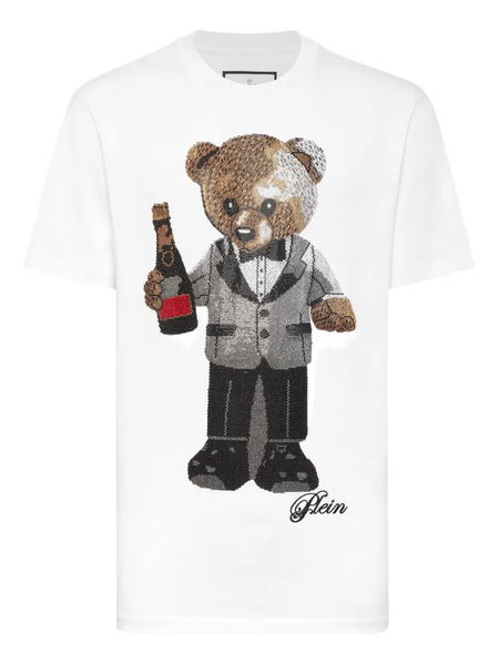  Philipp Plein Teddy Bear Sequin T-shirt - White 