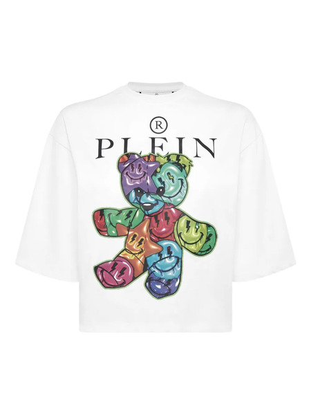  Philipp Plein Teddy Cropped T-shirt - White 