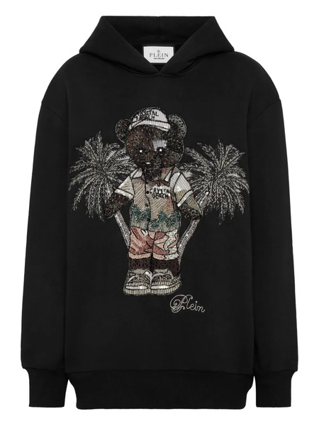  Philipp Plein Teddy-palm Embellished Hoodie - Black 