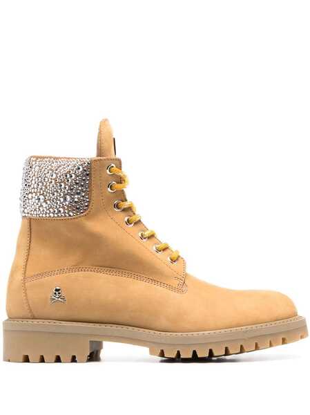  Philipp Plein The Hunter Crystal Embellished Ankle Boots - Neutrals 