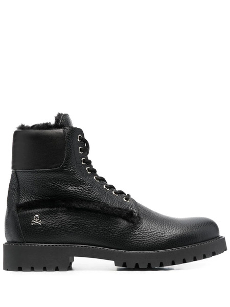  Philipp Plein The Hunter Shearling Lined Leather Boots - Black 