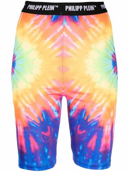  Philipp Plein Tie Dye-print Cycling Shorts - Blue 