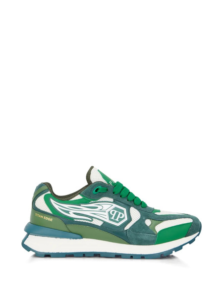  Philipp Plein Titan Edge Logo Runner Sneakers - Green 