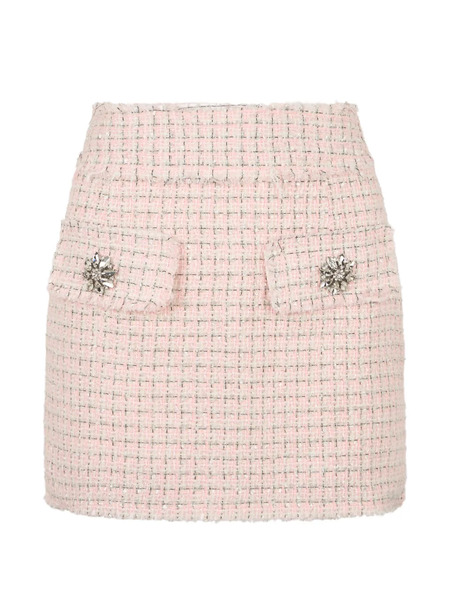 Philipp Plein Tweed Mini Skirt - Pink 