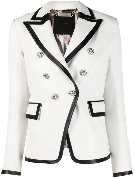  Philipp Plein Two-tone Leather Blazer - White 