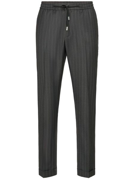  Philipp Plein Wool Pinstripe Jogging Trousers - Grey 