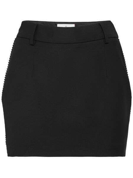  Philipp Plein Wool Strass Mini Skirt - Black 