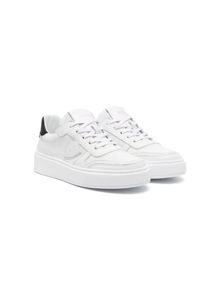  Philippe Model Kids Junior Temple Leather Sneakers - White 