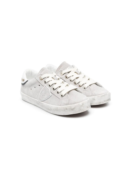  Philippe Model Kids Logo-patch Low-top Sneakers - Grey 