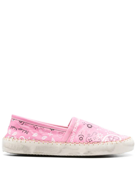  Philippe Model Paris Bandana-print Leather Espadrilles - Pink 
