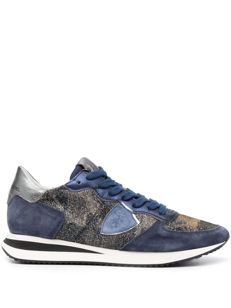  Philippe Model Paris Leather-panelled Low-top Sneakers - Blue 