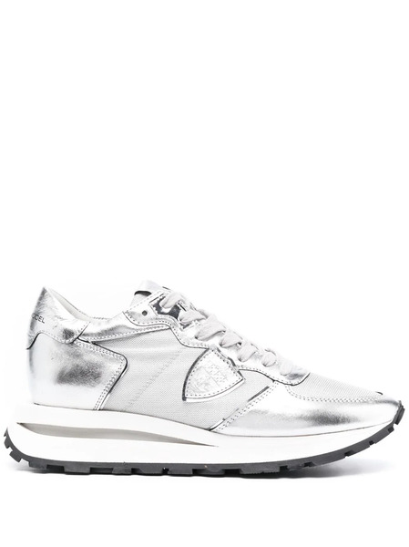  Philippe Model Paris Leather-panelled Low-top Sneakers - Silver 