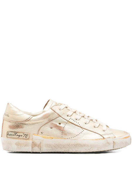  Philippe Model Paris Prsx Metallic Leather Sneakers - Gold 