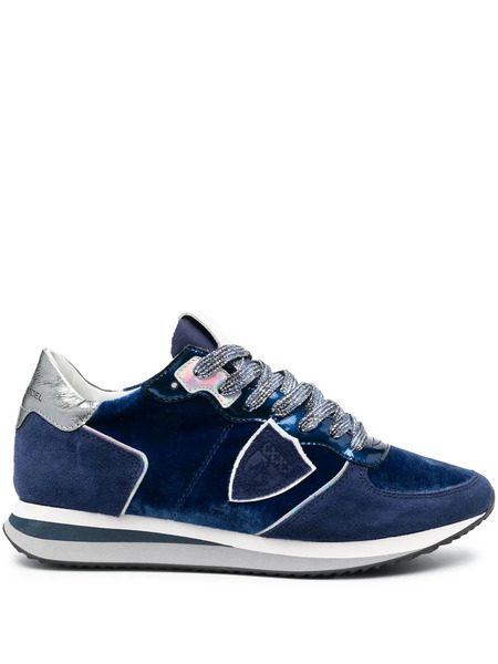  Philippe Model Paris Suede-panelled Low Top Sneakers - Blue 