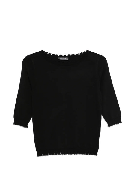  Philo-sofie Frayed Short-sleeved Sweater - Black 