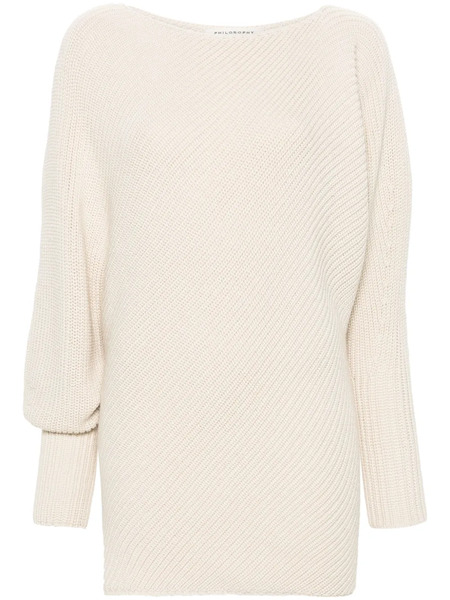  Philosophy Di Lorenzo Serafini Asymmetric Sweater - Neutrals 
