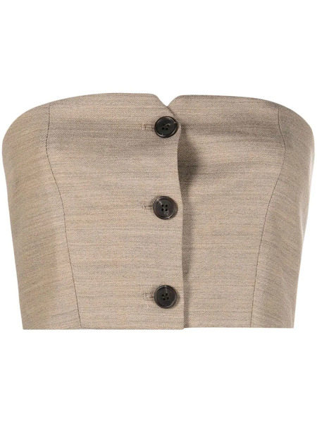  Philosophy Di Lorenzo Serafini Buttoned Bustier Cropped Top - Neutrals 