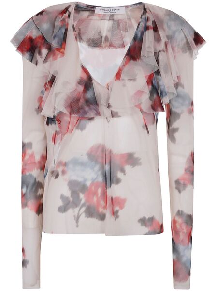  Philosophy Di Lorenzo Serafini Floral-print Top - Neutrals 