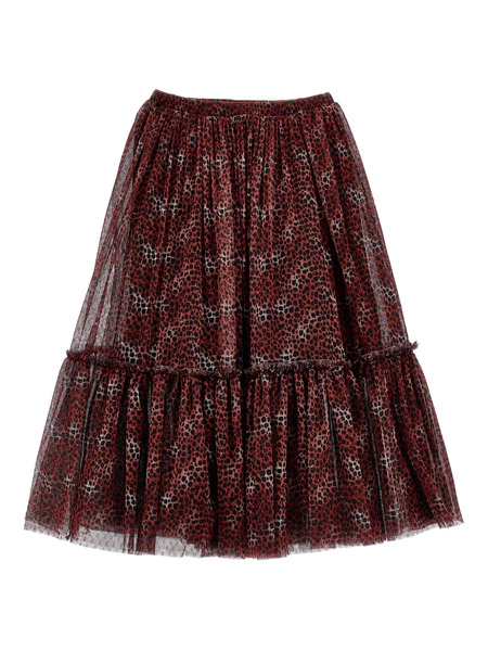  Philosophy Di Lorenzo Serafini Kids Leopard-print Ruffled Skirt - Red 