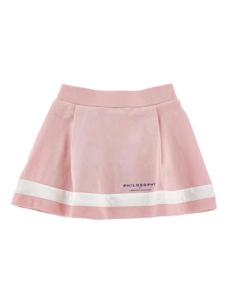  Philosophy Di Lorenzo Serafini Kids Logo-stripe Skirt - Pink 