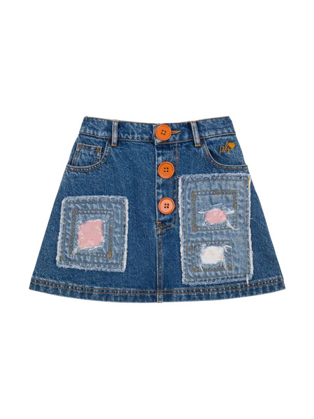  Philosophy Di Lorenzo Serafini Kids Patchwork Denim Skirt - Blue 