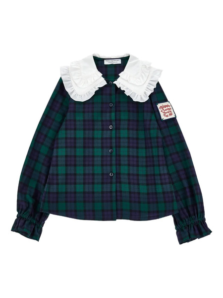  Philosophy Di Lorenzo Serafini Kids Plaid-pattern Shirt - Green 