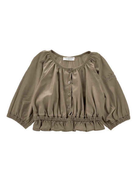  Philosophy Di Lorenzo Serafini Kids Ruffled-buttoned Top - Brown 