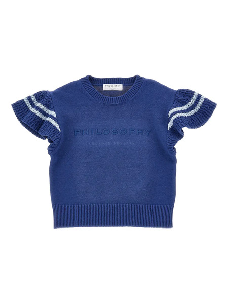 Philosophy Di Lorenzo Serafini Kids Ruffled-hem Top - Blue 