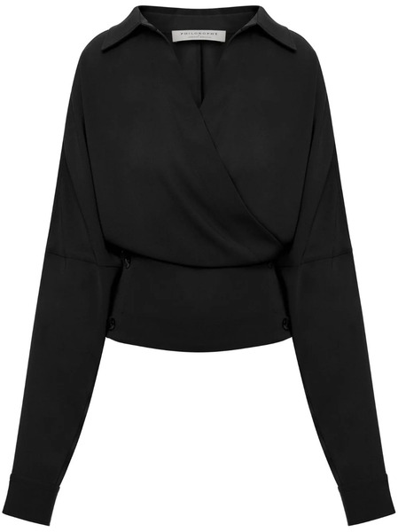  Philosophy Di Lorenzo Serafini Panelled V-neck Blouse - Black 