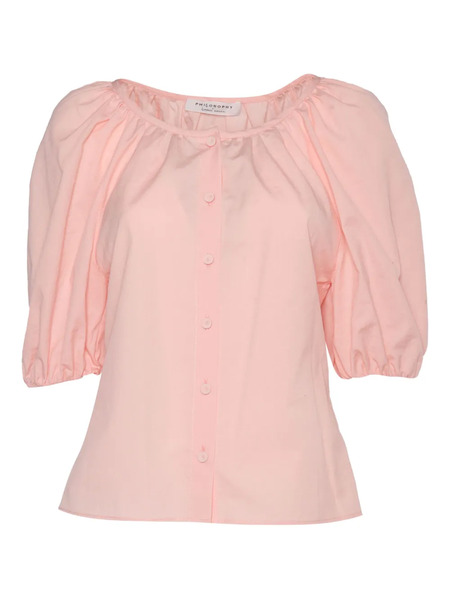  Philosophy Di Lorenzo Serafini Puff-sleeve Buttoned Blouse - 132 Pink 