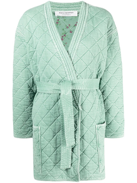  Philosophy Di Lorenzo Serafini Reversible Quilted Kimono-style Jacket - Green 