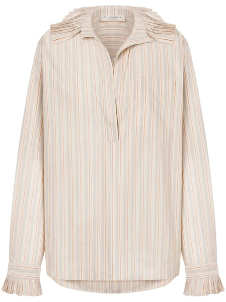  Philosophy Di Lorenzo Serafini Striped Shirt - Neutrals 