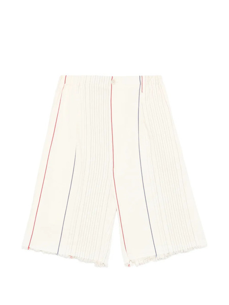  Phisique Du Role Pinstripe Frayed-hem Shorts - Neutrals 