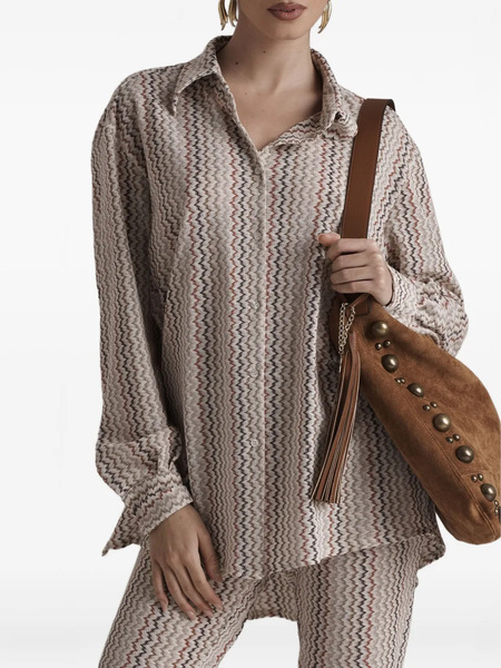  Pho Firenze Chevron-print Shirt - Neutrals 