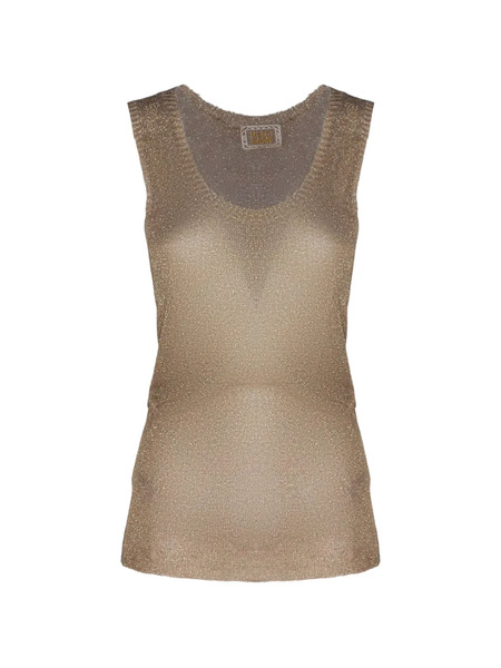  Pho Firenze Round-neck Sleeveless Top - Gold 