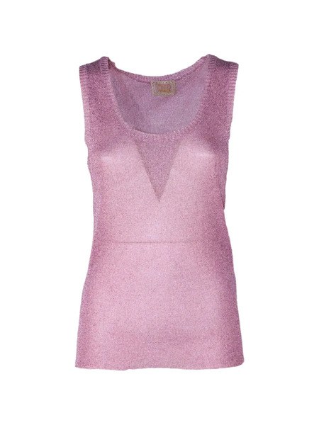  Pho Firenze Sleeveless Round-neck Top - Pink 
