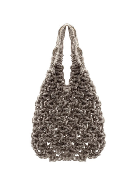  Pho Firenze Woven Mesh Tote Bag - Silver 