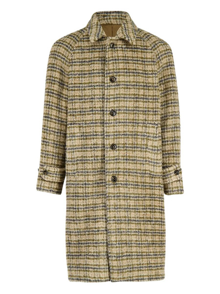  Piacenza Cashmere Buttoned Checked Coat - Neutrals 