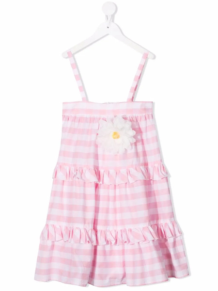  Piccola Ludo Gingham-check Print Dress - Pink 