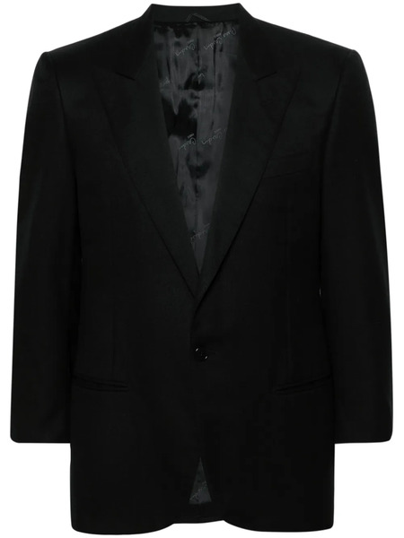  Pierre Cardin Pre-owned 1980s Peak Lapels Wool Blazer - Black 