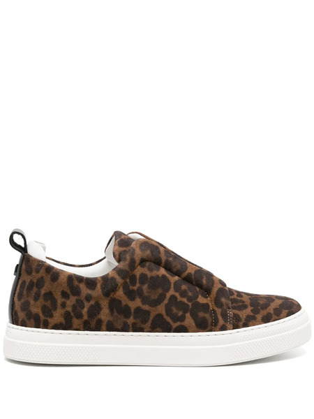  Pierre Hardy Baskets Slider Leopard-pattern Suede Sneakers - Brown 
