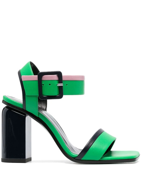  Pierre Hardy 100mm Block Heel Sandals - Green 