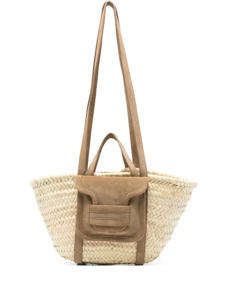  Pierre Hardy Raffia Suede-details Tote Bag - Neutrals 