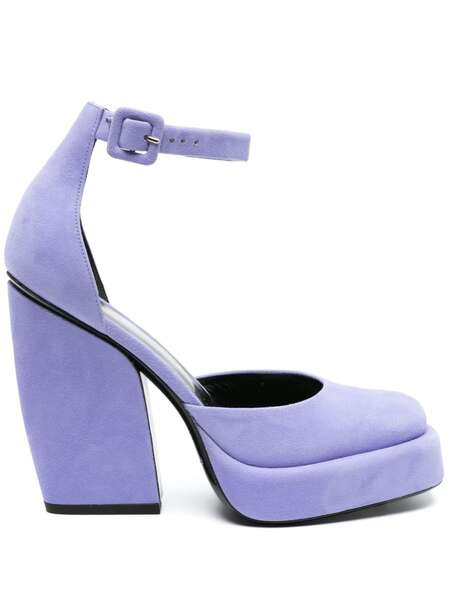  Pierre Hardy Sean 120mm Suede Platform Pumps - Purple 
