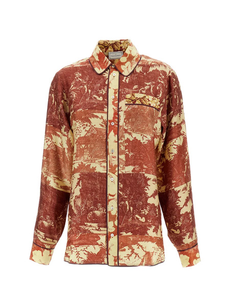  Pierre-louis Mascia Abstract-print Shirt - Brown 