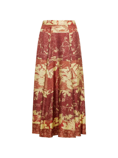  Pierre-louis Mascia Aloe A-line Midi Skirt - Orange 