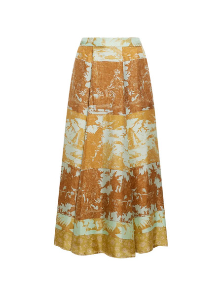 Pierre-louis Mascia Aloe A-line Skirt - Brown 