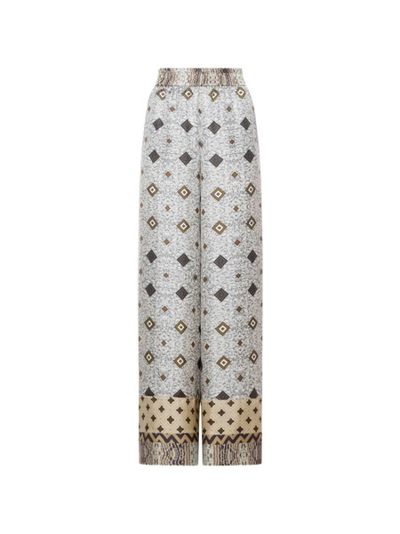  Pierre-louis Mascia Aloe Geometric-print Palazzo Pants - Grey 